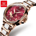 Femmes Montre Top Marque OLEVS Lovey Femmes Montre Mécanique Résistant À L&#39;eau Caractéristique De Mode Diamant Valentine Montres Automatiques